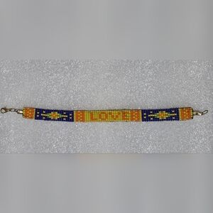 New women handmade weaving LOVE bracelet 7.5" long
